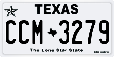 TX license plate CCM3279