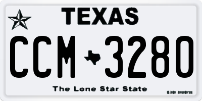 TX license plate CCM3280