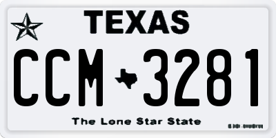 TX license plate CCM3281