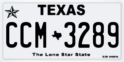TX license plate CCM3289
