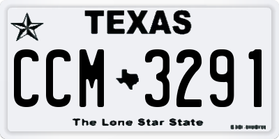 TX license plate CCM3291