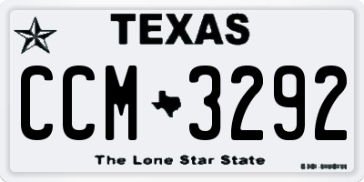 TX license plate CCM3292