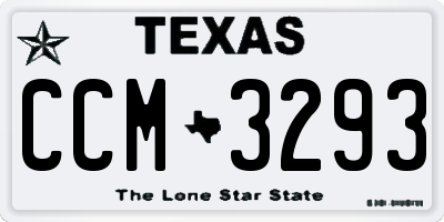 TX license plate CCM3293