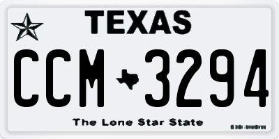 TX license plate CCM3294