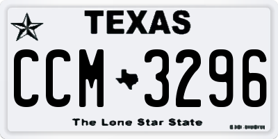 TX license plate CCM3296