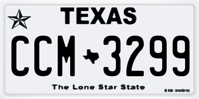 TX license plate CCM3299