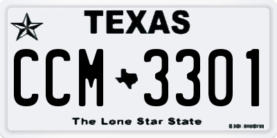 TX license plate CCM3301