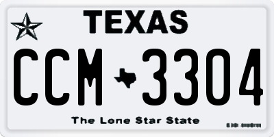 TX license plate CCM3304