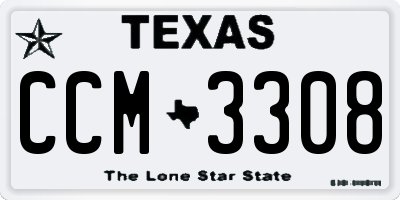 TX license plate CCM3308