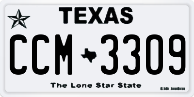 TX license plate CCM3309