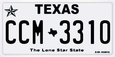 TX license plate CCM3310