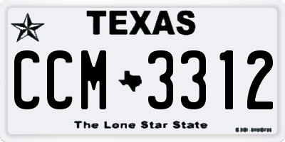 TX license plate CCM3312