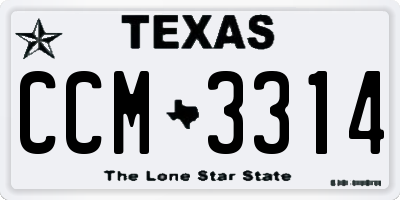 TX license plate CCM3314