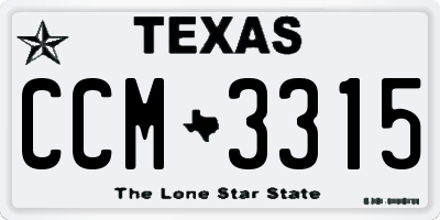 TX license plate CCM3315