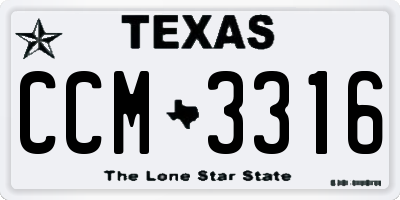 TX license plate CCM3316