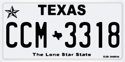 TX license plate CCM3318