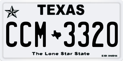 TX license plate CCM3320