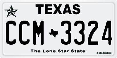 TX license plate CCM3324