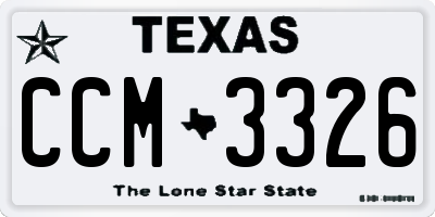 TX license plate CCM3326
