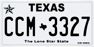 TX license plate CCM3327