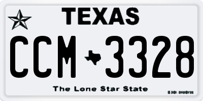 TX license plate CCM3328