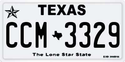 TX license plate CCM3329