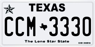 TX license plate CCM3330