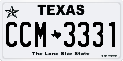 TX license plate CCM3331