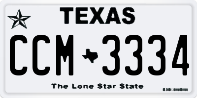 TX license plate CCM3334