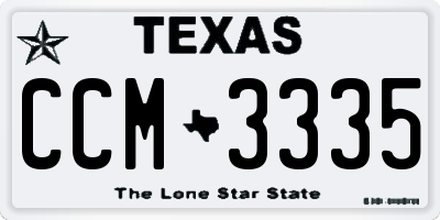 TX license plate CCM3335