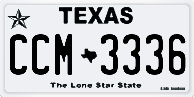 TX license plate CCM3336