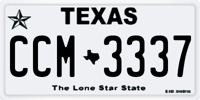 TX license plate CCM3337