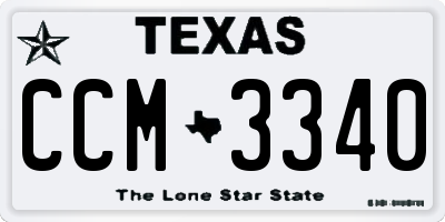 TX license plate CCM3340
