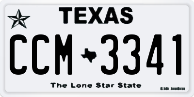 TX license plate CCM3341