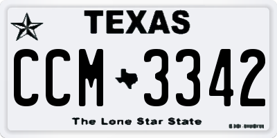 TX license plate CCM3342