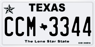 TX license plate CCM3344