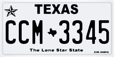 TX license plate CCM3345