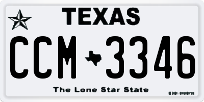 TX license plate CCM3346
