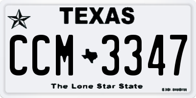 TX license plate CCM3347