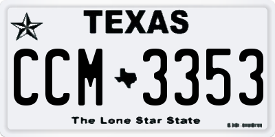 TX license plate CCM3353
