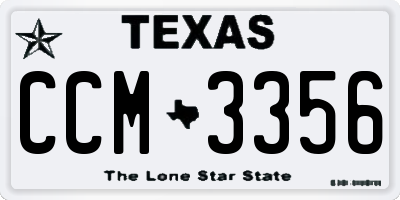 TX license plate CCM3356