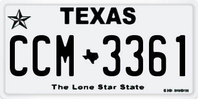 TX license plate CCM3361
