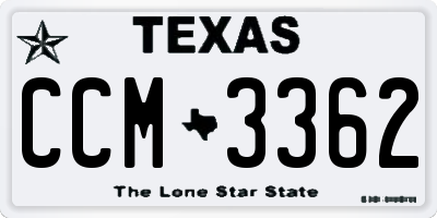 TX license plate CCM3362