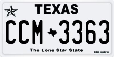 TX license plate CCM3363