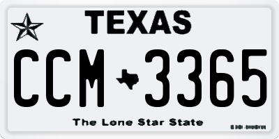 TX license plate CCM3365