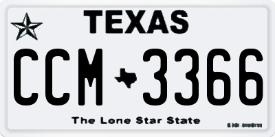 TX license plate CCM3366