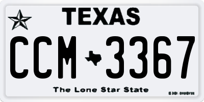 TX license plate CCM3367