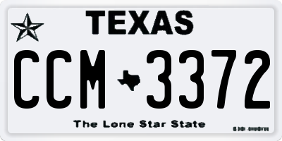 TX license plate CCM3372