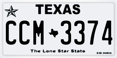 TX license plate CCM3374