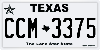 TX license plate CCM3375